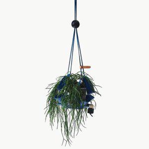 [무케렌시아][무케] 플랫츠_행잉 식물 화분 팟커버 댕글(DANGLE) XS 코발트블루 벽걸이화분 행잉플랜트