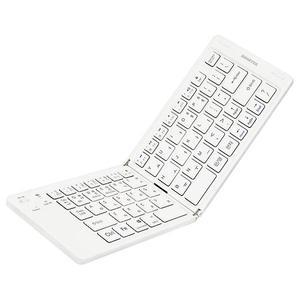 윈도우 맥 안드로이드 호환 블루투스 초경량 180도 접이식 폴딩 블루투스 키보드 화이트