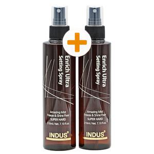 인더스엔리치울트라셋팅스프레이 210ml+210ml 헤어미스트 초강력액상 앞머리모발고정 뿌리볼륨세팅 남자왁스 업스타일 미용실