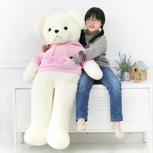 러블리 후드 베어 인형 핑크(130cm)/큰곰인형/곰돌이/애착/봉제/곰인형/완구/어린이/유아/키즈/유치원/선물
