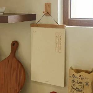 스튜디오 아고 2026년 우드 한글 감성 원고지 벽걸이 달력 B4