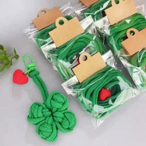 6개) 양말목공예 네잎 클로버 키링 만들기 DIY 업사이클링 CA시간 교재 스승의날 선물 수능 시험 합격기원