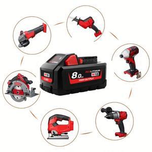 밀워키 M18 8.0Ah 배터리 호환 무선 전동 공구 리튬 배터리(충전기 없음)용 1팩/2팩 18V 교체