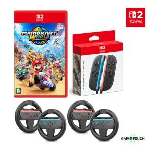 닌텐도 스위치 2 마리오 카트 월드 + 정품 조이콘 2 + 조이콘 핸들 4개 4인 4종 세트