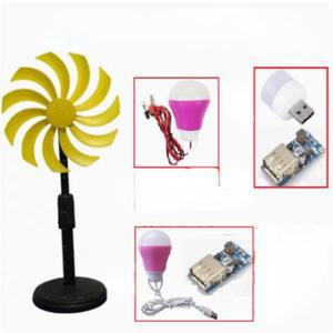 소형 풍력 터빈 발전기 마이크로 선풍기 블레이드 모델 LED 조명 실험 DIY 키트