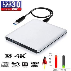 4K Blu-Ray 굽기 USB 3.0 DVD 재생 3D RW CDDVD 기능을 갖춘 초슬림 외장형 광학 드라이브