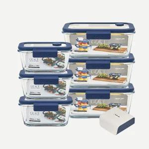 네오플램 글라쎄Z 진공 내열유리 밀폐용기 6종(460mlx3+1.2Lx3)+전용 펌프