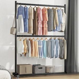 옷행거 바닥 계층 침실 수직 이중 걸이 간단한 건조 가정 용품