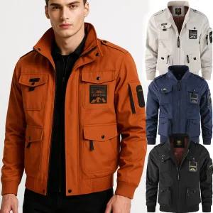 남성 봄가을 남성 LEDUN 레티노 마운틴 메쉬 가죽패치 카고 지퍼포켓 어깨견장 블루종 항공점퍼 발수 방풍 캐쥬얼 점퍼 바람막이 재킷/2