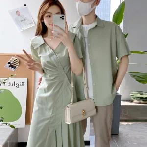 웨딩촬영 커플룩 원피스 신혼여행 시밀러룩 셀프웨딩