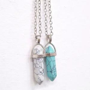 육각형 천연석 원석 팬던트 목걸이1p 여름 바다 악세서리 커플 소...