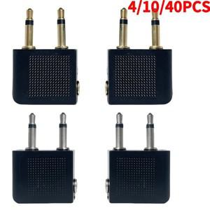 비행기 헤드폰 어댑터 항공 오디오 사용을 위한 듀얼 3.5mm 모노 남성 - 스테레오 여성 잭 변환기
