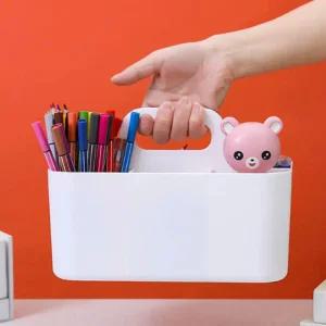 5개 섹션 사무용품 정리 손잡이 다용도 연필꽂이 볼펜정리함 책상정리 책상 멀티정리함 연필통 펜정리함