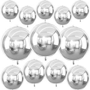 12개의 은 원형 호일 풍선, 22