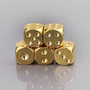 1pc 솔리드 폴리 쉬드 황동 주사위 20mm 금속 큐브 포커 바 게임 선물