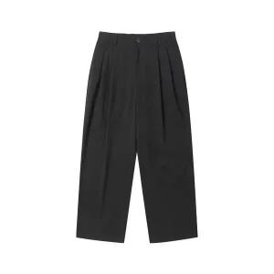 [커스텀멜로우](강남점) 블랙 와이드 핏 벨티드 팬츠 CWPAW24884BKX
