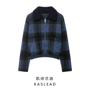 가을 심플 체크무늬 니트 코트 5802102 330