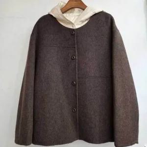 모직 핸드메이드 울 다운 오리털 경량 패딩 조끼세트 자켓