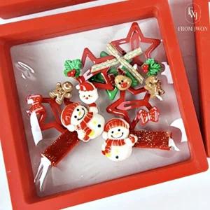 크리스마스 머리 핀 헤어 삔 세트 산타 성탄절 선물 유아 어린이 집 유치원 교회 단체