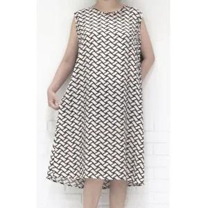 여성 인견 여름 원피스 반팔 나시 화이트위빙