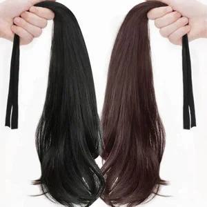 웨이브 가발 풍성한 물결 붙임머리 포니테일 가발 반가발 데일리 여성