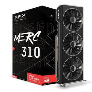 XFX 스피드스터 MERC310 AMD 라데온 RX 7900XTX 블랙 게이밍 그래픽 카드(24GB GDDR6, RDNA 3 RX-79XMERCB9 포함)