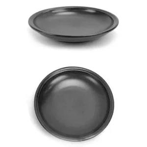 도자기팬 내열 도자기 전골접시 찜 무침 접시 29.5cm 3호 블랙 도자기전골팬