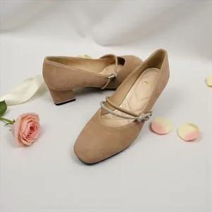 [갤러리아] 고세 데일리 여성 클래식 스퀘어 큐빅스트랩 메리제인 펌프스 GDP5F031 베이지 4cm