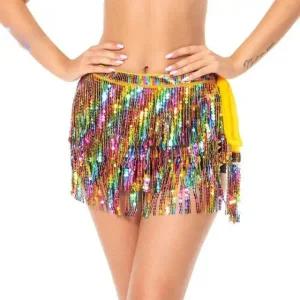 화려한 밸리댄스 힙 랩스커트 검정색 스팽글수술 공연복 댄스복