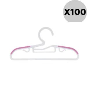 리빙해피 유아 아기 옷걸이 논슬립 화이트핑크 100P