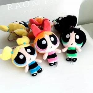 (옵션선택 블로섬,버블스,버터컵)파워퍼프걸 인형 가방고리 하트 키링 3종 택1