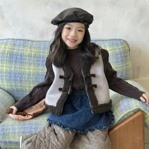 [베이비맥스] 에릴 스웨이드 뽀글이 조끼 R15845