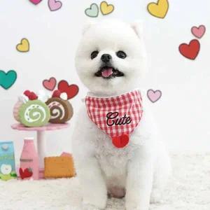 [콩심팥심]강아지목도리 애견스카프 하트 턱받이 푸들넥카라 비숑케이프