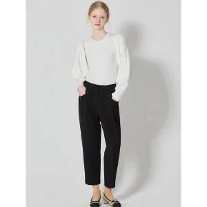 [보니스팍스][보니스팍스(Bonispax)] 버튼 핀턱 뒷밴딩 크롭 팬츠 (택가격 119000원)