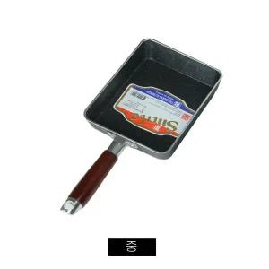 [골드스마일]나무손잡이 사각 후라이팬 중 프라이팬 계란팬 밀크팬