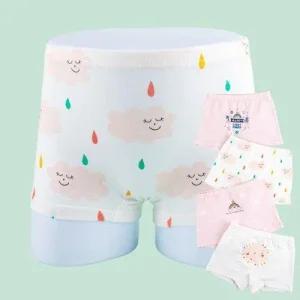 뭉게구름 여아 아동팬티[4매입] 유아사각팬티 드로즈팬티세트 어린이면속옷 아기 키즈 주니어드로우즈