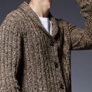 숄카라가디건 베이직 남성가디건 꽈배기 니트 남성 가디건 숄카라 코트