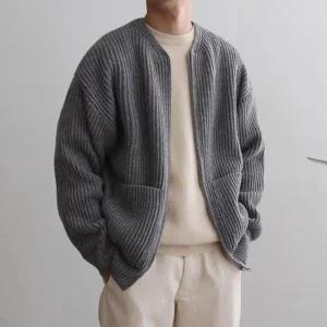 3컬러 집업 가을 데일리 남자 루즈핏 니트가디건