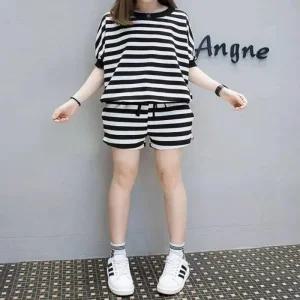 여름 반팔 상하세트 트레이닝복 데일리 스트라이프