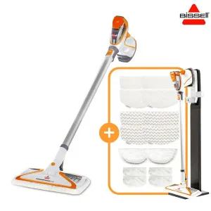 [비쎌] 슬림 스팀청소기 PERFECT 패키지 (화이트오렌지+정품걸레14P+거치대)