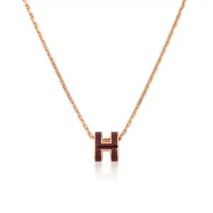에르메스 목걸이 POP-H MINI 미니팝아슈 버건디+로즈골드