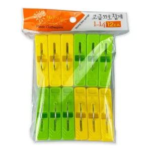 햇살가득 고급 55호 빨래집게 1-14 12P-O 빨래집개 집개 다용도집게 주방집게 사무용집게