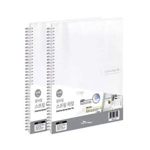 [셀러에이드]칼라 스프링화일 A4 40매 투명 문서정리 화일 서류정리 스프링파일