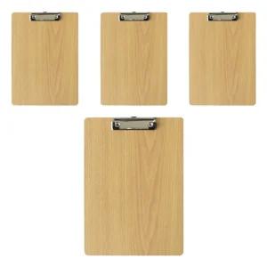 4개 클립보드 우드 사무 A4여수증꽂이 집게판 메뉴 메모패드 서류받침 결제 학용품 실용품 서류 파일철 결