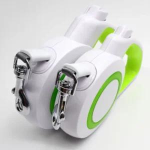 강아지 자동 야광 리드줄 5m (그린) 원터치 항균반려견목 형광목 야간산책 목줄 밤운동 산책목 용품 개목