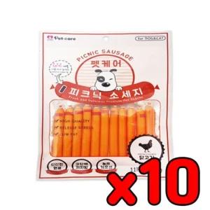 펫케어 피크닉 소세지 11p 치킨 소시지 훈련용간식 애견 강아지 영양 애완동물 반려동물