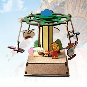 영공방 LED 움직이는 회전비행기 (TM-552)모형조립용품 만들기 만들기키트 어린이용 즈용 만들기완구 나무