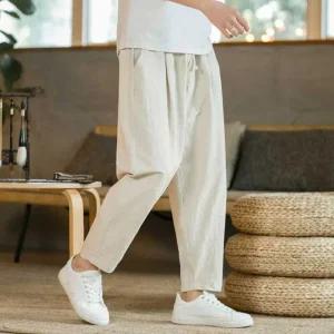 [라일리의류] Rly 항아리 와이드 배기 팬츠 9부 린넨 여름 남자