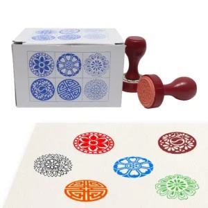 전통문양 도장세트_6종/교육용도장세트/교육용도장찍기/교육용미술놀이/교육용스탬프/교육용스탬프놀이
