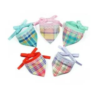 강아지케이프 강아지 고양이 체크 삼각 대형 스카프 10개입 세트 펫스카프